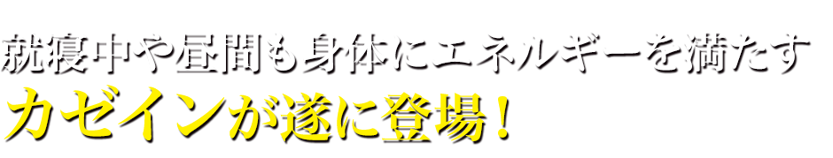 就寝中や昼間も身体にエネルギーを満たすカゼインが遂に登場