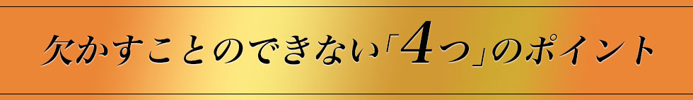 欠かすことのできない4つのポイント