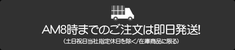 AM８時までのご注文は即日発送